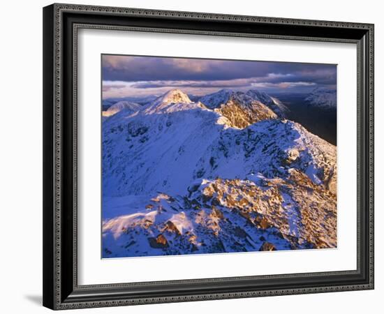 Traversing the Aonach Eagach Ridge Above Glencoe, Scottish Highlands-Paul Harris-Framed Photographic Print