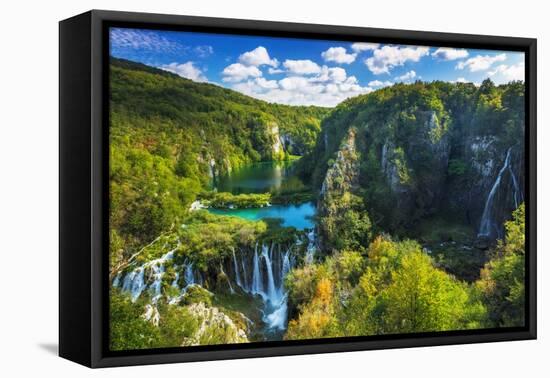 Travertine Cascades on the Korana River, Plitvice Lakes National Park, Croatia-Russ Bishop-Framed Premier Image Canvas