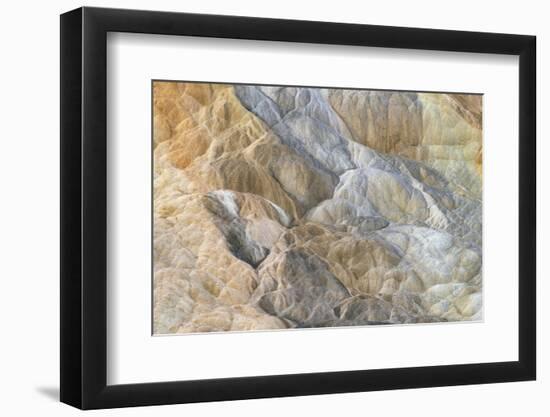 Travertine deposits colored by thermophilic bacteria, Mammoth Hot Springs, Yellowstone-Alan Majchrowicz-Framed Photographic Print