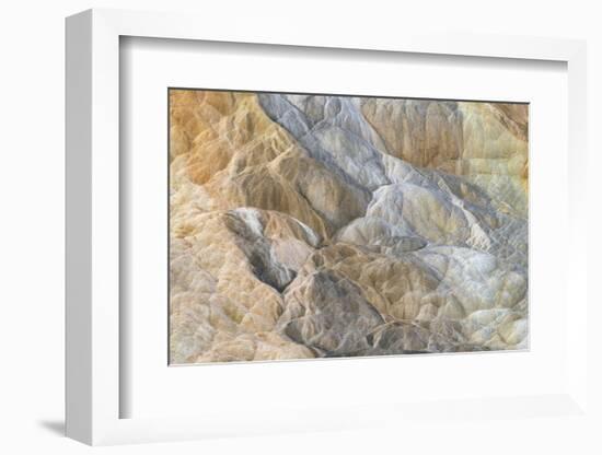 Travertine deposits colored by thermophilic bacteria, Mammoth Hot Springs, Yellowstone-Alan Majchrowicz-Framed Photographic Print