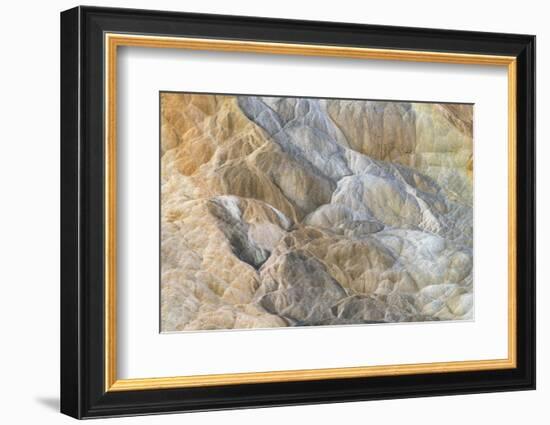 Travertine deposits colored by thermophilic bacteria, Mammoth Hot Springs, Yellowstone-Alan Majchrowicz-Framed Photographic Print