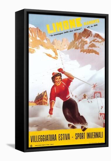 Travevl Poster for Limone-null-Framed Stretched Canvas