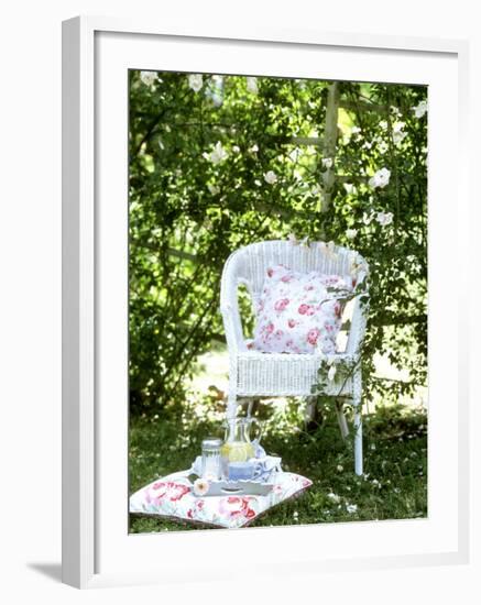 Tray of Coffee and Lemonade on a Cushion in Grass-Alena Hrbkova-Framed Photographic Print