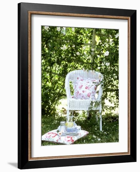 Tray of Coffee and Lemonade on a Cushion in Grass-Alena Hrbkova-Framed Photographic Print