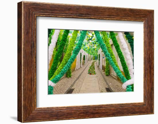 Trays Festival, Neighborhoods are Colorfully Decorated with Paper Flowers and Garlands-Emily Wilson-Framed Photographic Print