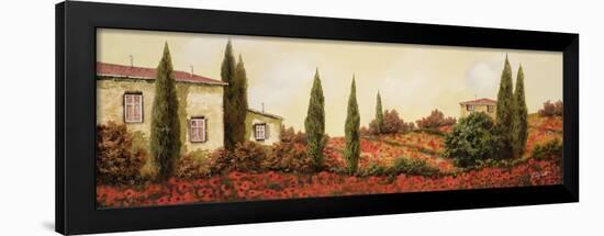 Tre case Tra I Papaveri-Guido Borelli-Framed Giclee Print