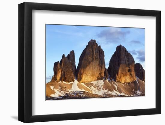 Tre Cime Di Lavaredo Mountain at Sunset, Sexten Dolomites, South Tyrol, Italy, Europe, July 2009-Frank Krahmer-Framed Photographic Print