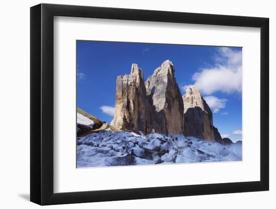 Tre Cime Di Lavaredo Mountain, Sexten Dolomites, South Tyrol, Italy, Europe, July 2009-Frank Krahmer-Framed Photographic Print