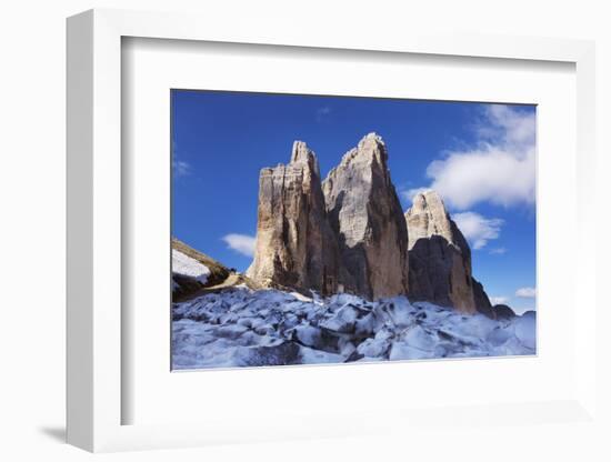 Tre Cime Di Lavaredo Mountain, Sexten Dolomites, South Tyrol, Italy, Europe, July 2009-Frank Krahmer-Framed Photographic Print