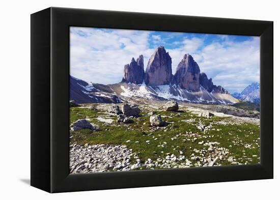 Tre Cime Di Lavaredo, Sexten Dolomites, South Tyrol, Italy, Europe, July 2009-Frank Krahmer-Framed Premier Image Canvas
