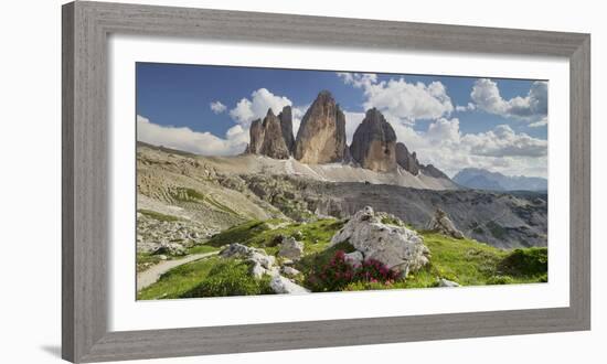 Tre Cime Di Lavaredo (Three Merlons), Meadow, South Tyrol-Rainer Mirau-Framed Photographic Print