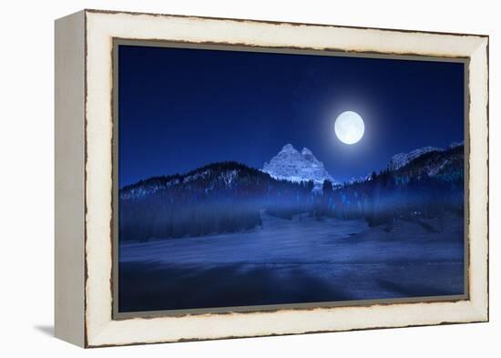 Tre Cime Lavaredo By Night-Marco Carmassi-Framed Premier Image Canvas