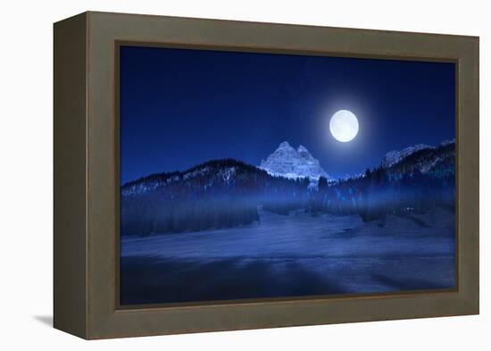 Tre Cime Lavaredo By Night-Marco Carmassi-Framed Premier Image Canvas