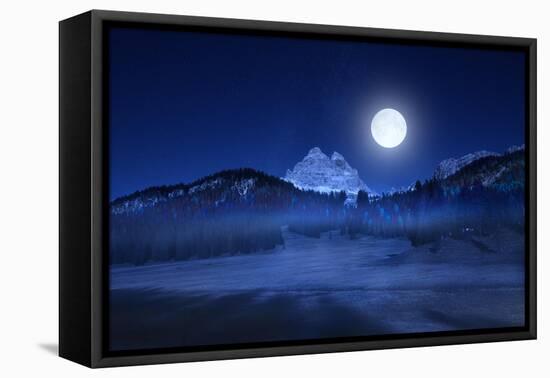 Tre Cime Lavaredo By Night-Marco Carmassi-Framed Premier Image Canvas