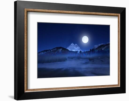 Tre Cime Lavaredo By Night-Marco Carmassi-Framed Photographic Print