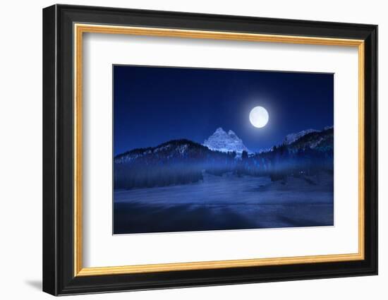 Tre Cime Lavaredo By Night-Marco Carmassi-Framed Photographic Print