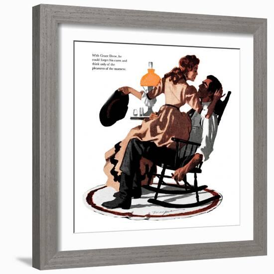 Treachury at Rock Point  - Saturday Evening Post "Leading Ladies", January 5, 1957 pg.33-Robert Meyers-Framed Giclee Print