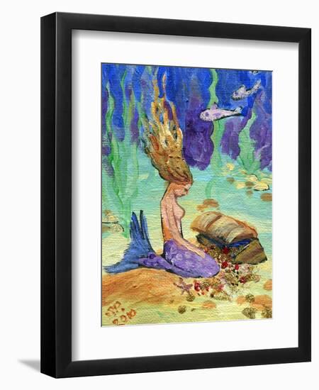 Treasure Chest Mermaid-sylvia pimental-Framed Art Print