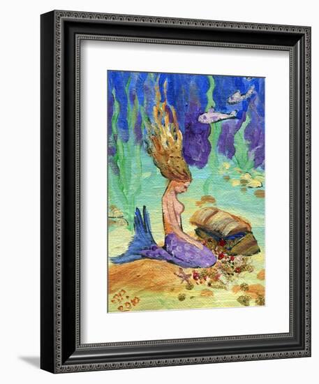 Treasure Chest Mermaid-sylvia pimental-Framed Art Print