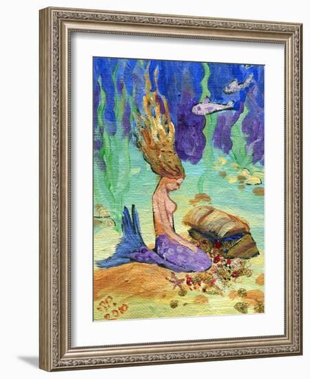 Treasure Chest Mermaid-sylvia pimental-Framed Art Print
