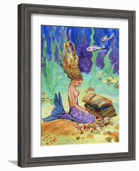 Treasure Chest Mermaid-sylvia pimental-Framed Art Print