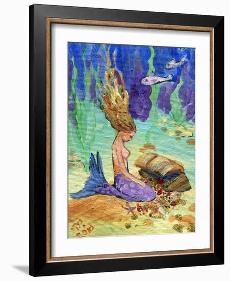 Treasure Chest Mermaid-sylvia pimental-Framed Art Print