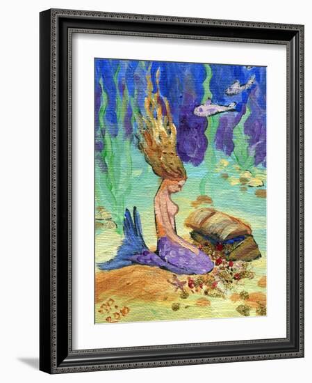 Treasure Chest Mermaid-sylvia pimental-Framed Art Print