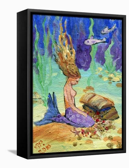 Treasure Chest Mermaid-sylvia pimental-Framed Stretched Canvas