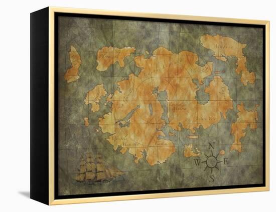 Treasure Map-jgroup-Framed Stretched Canvas