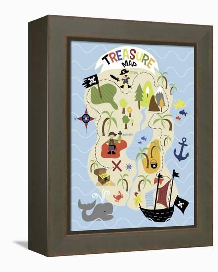 Treasure Map-Erin Clark-Framed Premier Image Canvas