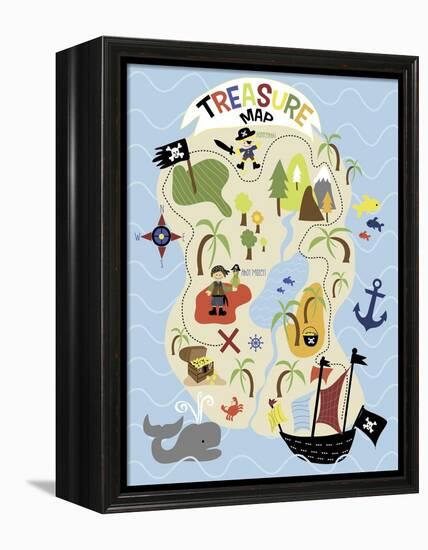 Treasure Map-Erin Clark-Framed Premier Image Canvas