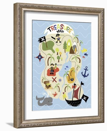 Treasure Map-Erin Clark-Framed Giclee Print