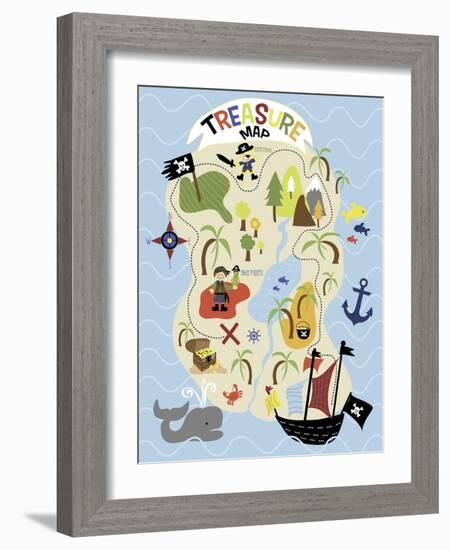 Treasure Map-Erin Clark-Framed Giclee Print