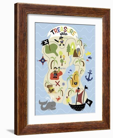 Treasure Map-Erin Clark-Framed Giclee Print