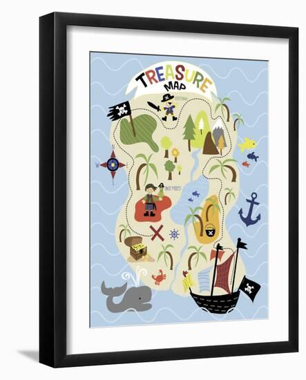 Treasure Map-Erin Clark-Framed Giclee Print