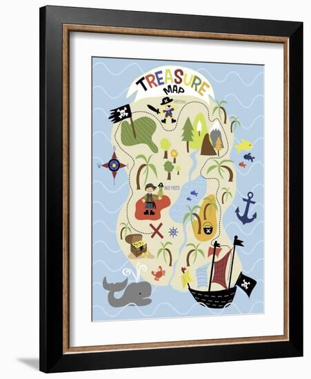 Treasure Map-Erin Clark-Framed Giclee Print