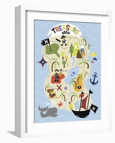 Treasure Map-Erin Clark-Framed Giclee Print