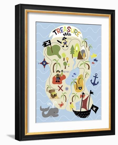 Treasure Map-Erin Clark-Framed Giclee Print