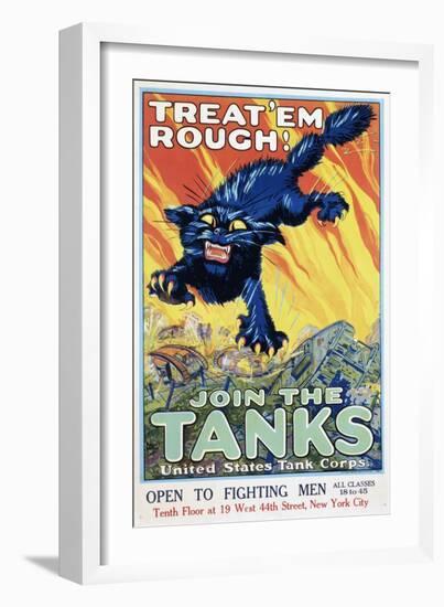 Treat 'Em Rough! Join the Tanks Recruitment Poster by August William Hutaf-null-Framed Giclee Print