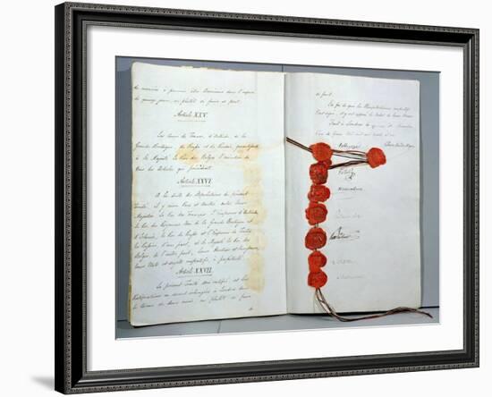 Treaty Establishing Belgium as a Sovereign State, Signed 15th November 1831-null-Framed Giclee Print