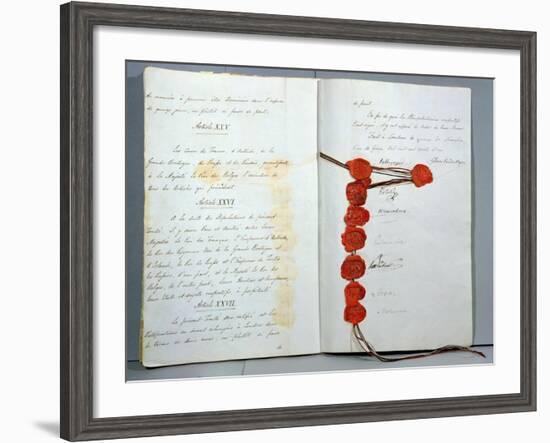 Treaty Establishing Belgium as a Sovereign State, Signed 15th November 1831-null-Framed Giclee Print