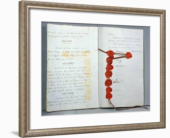 Treaty Establishing Belgium as a Sovereign State, Signed 15th November 1831-null-Framed Giclee Print