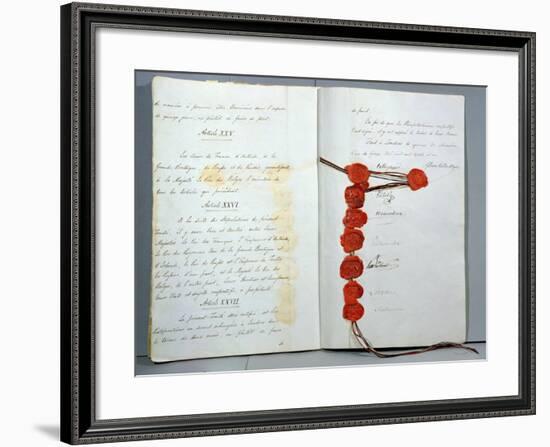 Treaty Establishing Belgium as a Sovereign State, Signed 15th November 1831-null-Framed Giclee Print
