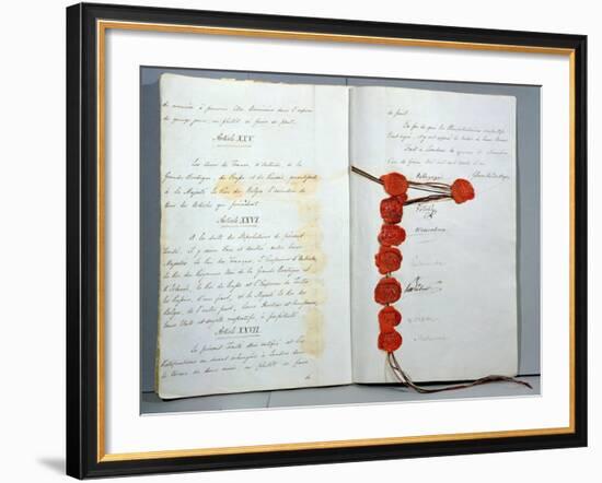 Treaty Establishing Belgium as a Sovereign State, Signed 15th November 1831-null-Framed Giclee Print