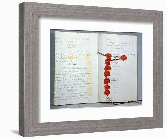 Treaty Establishing Belgium as a Sovereign State, Signed 15th November 1831-null-Framed Giclee Print