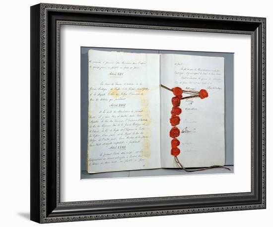 Treaty Establishing Belgium as a Sovereign State, Signed 15th November 1831-null-Framed Giclee Print