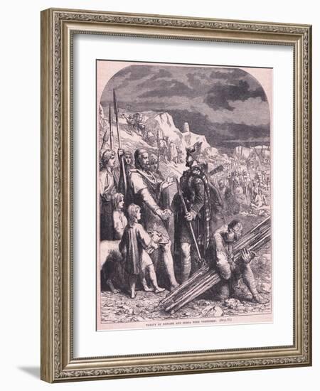 Treaty of Hengist and Horsa with Vortigern Ad 600-Francois Edouard Zier-Framed Giclee Print