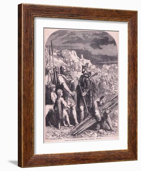 Treaty of Hengist and Horsa with Vortigern Ad 600-Francois Edouard Zier-Framed Giclee Print