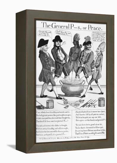 Treaty of Paris Cartoon-null-Framed Premier Image Canvas