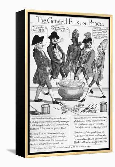 Treaty of Paris Cartoon-null-Framed Premier Image Canvas